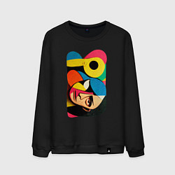 Свитшот хлопковый мужской Поп-арт в стиле Пабло Пикассо, цвет: черный