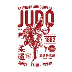 Свитшот хлопковый мужской Дзюдо единоборства, цвет: белый — фото 2