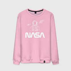 Свитшот хлопковый мужской Nasa - космонавт, цвет: светло-розовый