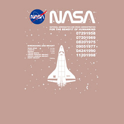 Свитшот хлопковый мужской Nasa ракета, цвет: пыльно-розовый — фото 2