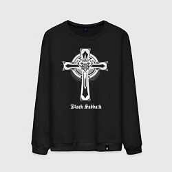 Свитшот хлопковый мужской Black sabbath крест, цвет: черный
