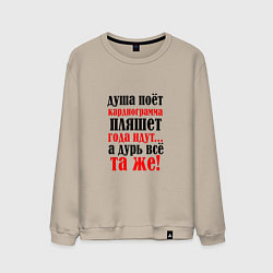 Мужской свитшот Душа поет а кардиограмма пляшет