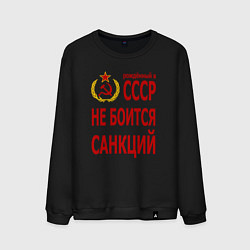 Мужской свитшот Рожденный в СССР не боится санкций