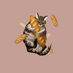 Свитшот хлопковый мужской Котик и батон, цвет: пыльно-розовый — фото 2