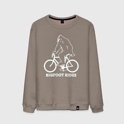 Свитшот хлопковый мужской Бигфут на велосипеде, цвет: утренний латте