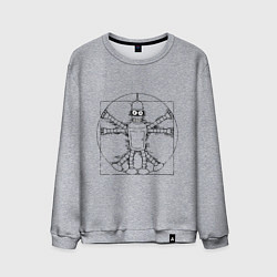Свитшот хлопковый мужской Vitruvian Bender, цвет: меланж