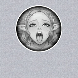 Свитшот хлопковый мужской Ахегао эльфийка, цвет: меланж — фото 2