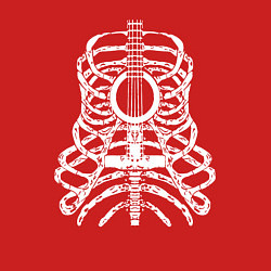 Свитшот хлопковый мужской Гитара-скелет, цвет: красный — фото 2