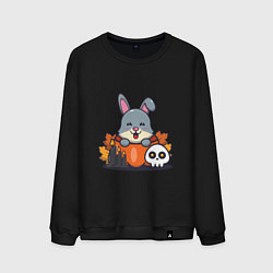 Свитшот хлопковый мужской Rabbit halloween, цвет: черный