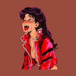 Свитшот хлопковый мужской Мисато Кацураги ahegao, цвет: кирпичный — фото 2