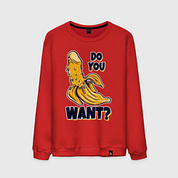 Свитшот хлопковый мужской Sexy банан, цвет: красный