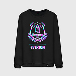 Свитшот хлопковый мужской Everton FC в стиле glitch, цвет: черный