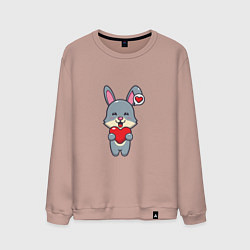 Свитшот хлопковый мужской Lover Bunny, цвет: пыльно-розовый