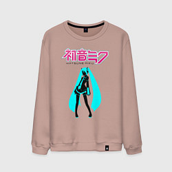 Свитшот хлопковый мужской Вокалоид Хацуне Мику, цвет: пыльно-розовый