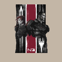 Свитшот хлопковый мужской Mass Effect N7 - Shepard, цвет: миндальный — фото 2