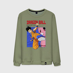 Свитшот хлопковый мужской Dragon Ball - Сон Гоку - Удар, цвет: авокадо