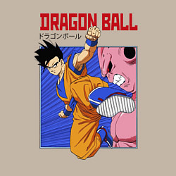 Свитшот хлопковый мужской Dragon Ball - Сон Гоку - Удар, цвет: миндальный — фото 2