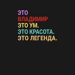 Свитшот хлопковый мужской Владимир это ум, красота и легенда, цвет: черный — фото 2