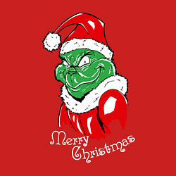 Свитшот хлопковый мужской Merry Christmas, Santa Claus Grinch, цвет: красный — фото 2