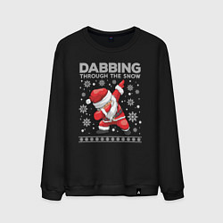 Мужской свитшот Through the snow Santa dabbing