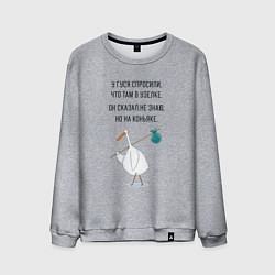 Свитшот хлопковый мужской Стишок про гуся, цвет: меланж