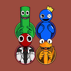 Свитшот хлопковый мужской Радужные друзья: Зеленый, Синий, Оранжевый и Красн, цвет: кирпичный — фото 2