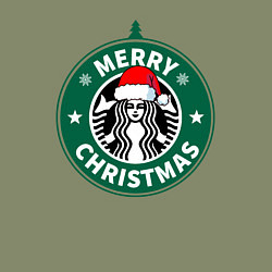Свитшот хлопковый мужской Счастливого Рождества Starbucks, цвет: авокадо — фото 2