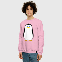 Свитшот хлопковый мужской Красивый пингвин, цвет: светло-розовый — фото 2
