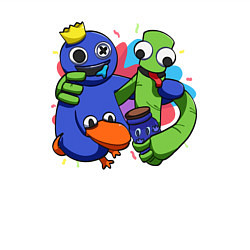 Свитшот хлопковый мужской Персонажи игры Радужные друзья, цвет: белый — фото 2