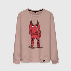 Свитшот хлопковый мужской Кот босс, цвет: пыльно-розовый