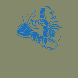 Свитшот хлопковый мужской Силуэт сварщика, цвет: авокадо — фото 2