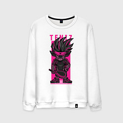 Свитшот хлопковый мужской Пёс теннисист, цвет: белый