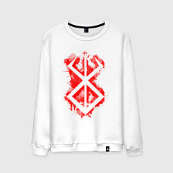 Свитшот хлопковый мужской Клеймо жертвы - брызги - гатс, цвет: белый