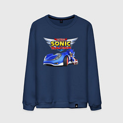 Свитшот хлопковый мужской Team Sonic racing - hedgehog, цвет: тёмно-синий