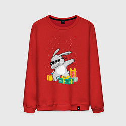 Свитшот хлопковый мужской Кролик ДЭБ и новый год, цвет: красный