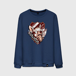 Свитшот хлопковый мужской Собака чихуахуа и кровь, цвет: тёмно-синий