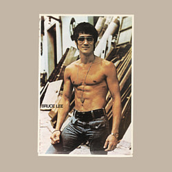 Свитшот хлопковый мужской Брюс Ли - ретро постер, цвет: миндальный — фото 2
