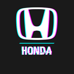 Свитшот хлопковый мужской Значок Honda в стиле glitch, цвет: черный — фото 2