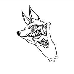 Свитшот хлопковый мужской Аки человек бензопила лайн арт, цвет: белый — фото 2