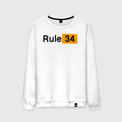Свитшот хлопковый мужской Rule 34, цвет: белый