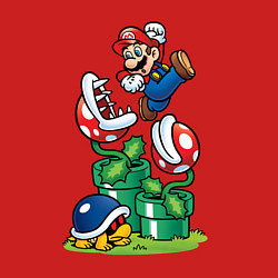 Свитшот хлопковый мужской Ретро Марио, цвет: красный — фото 2