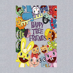 Свитшот хлопковый мужской Happy three friends - poster, цвет: меланж — фото 2