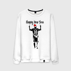 Свитшот хлопковый мужской Лионель Месси Happy New Year, цвет: белый