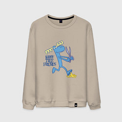 Свитшот хлопковый мужской Lumpy eyes, цвет: миндальный