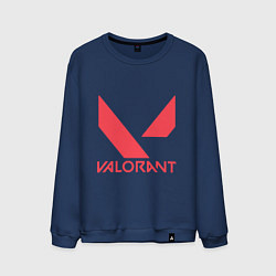 Свитшот хлопковый мужской Valorant - logo, цвет: тёмно-синий