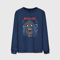 Свитшот хлопковый мужской Metallica skull, цвет: тёмно-синий