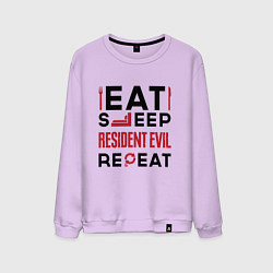 Мужской свитшот Надпись: eat sleep Resident Evil repeat