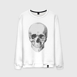 Свитшот хлопковый мужской Platinum Cut Skull, цвет: белый
