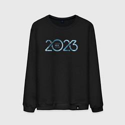 Свитшот хлопковый мужской 2023 Новый год, цвет: черный