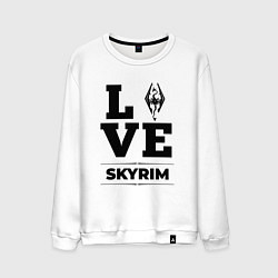 Свитшот хлопковый мужской Skyrim love classic, цвет: белый